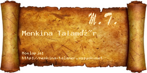 Menkina Talamér névjegykártya